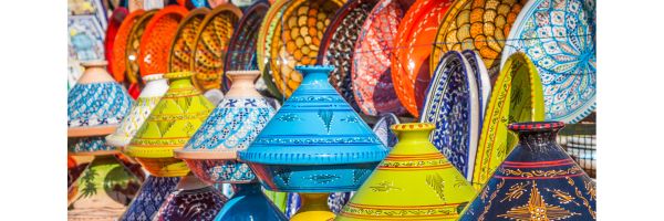 Tajines au marché de Marrakesh,Maroc